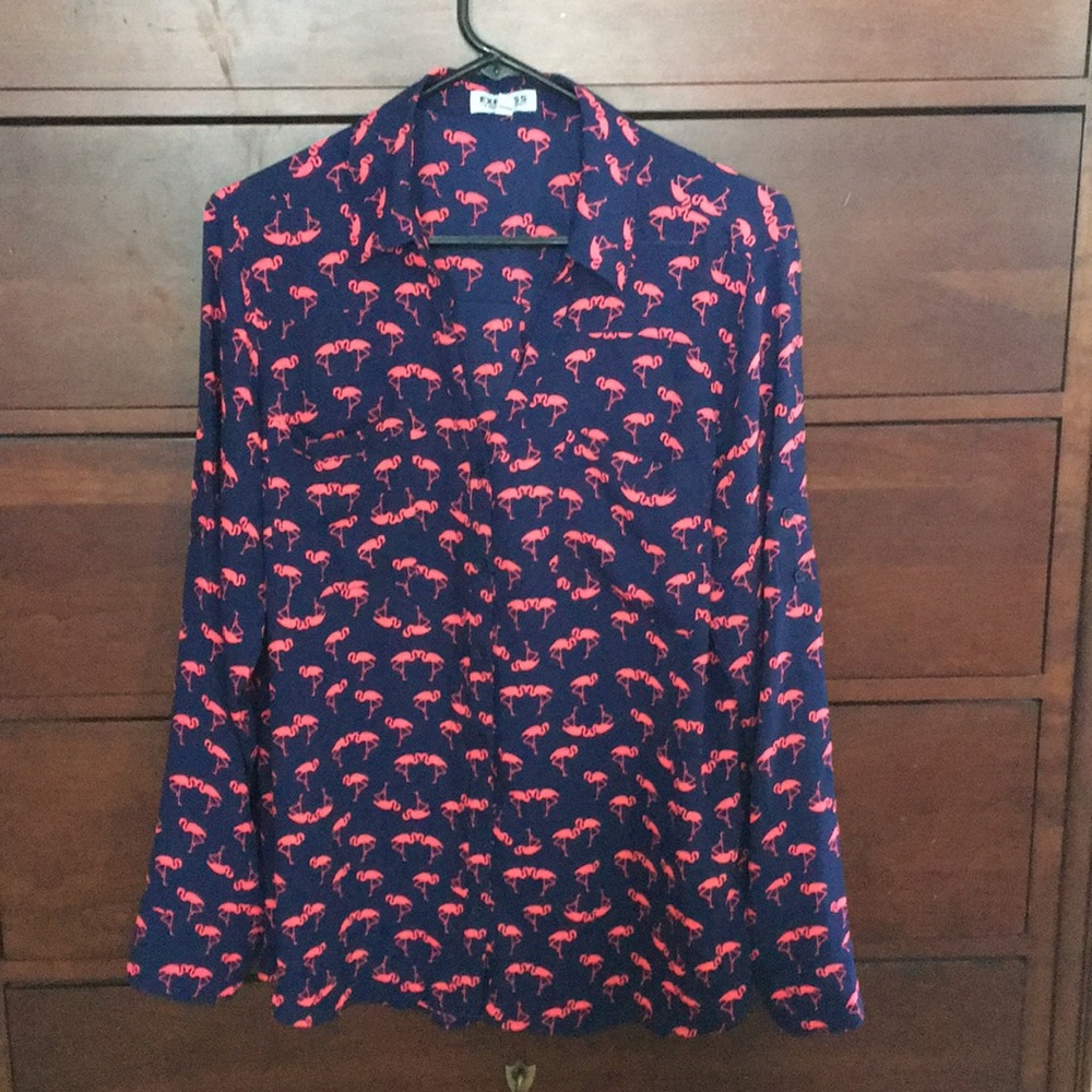 Express Portofino blouse, flamingo print